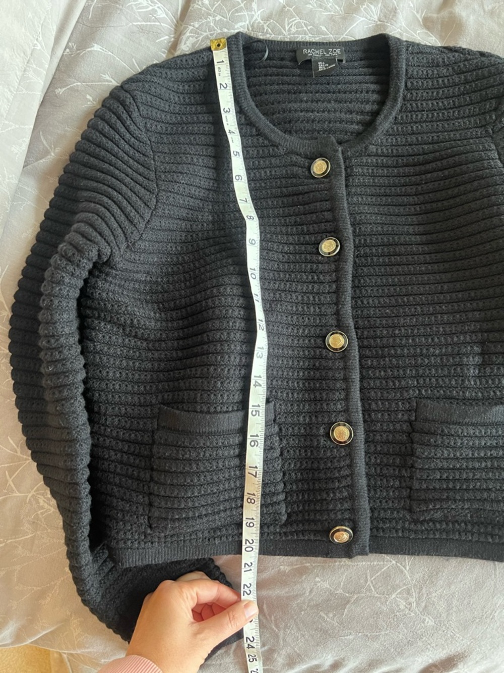 Rachel Zoe black chunky knit cardigan - Picture 6 of 7